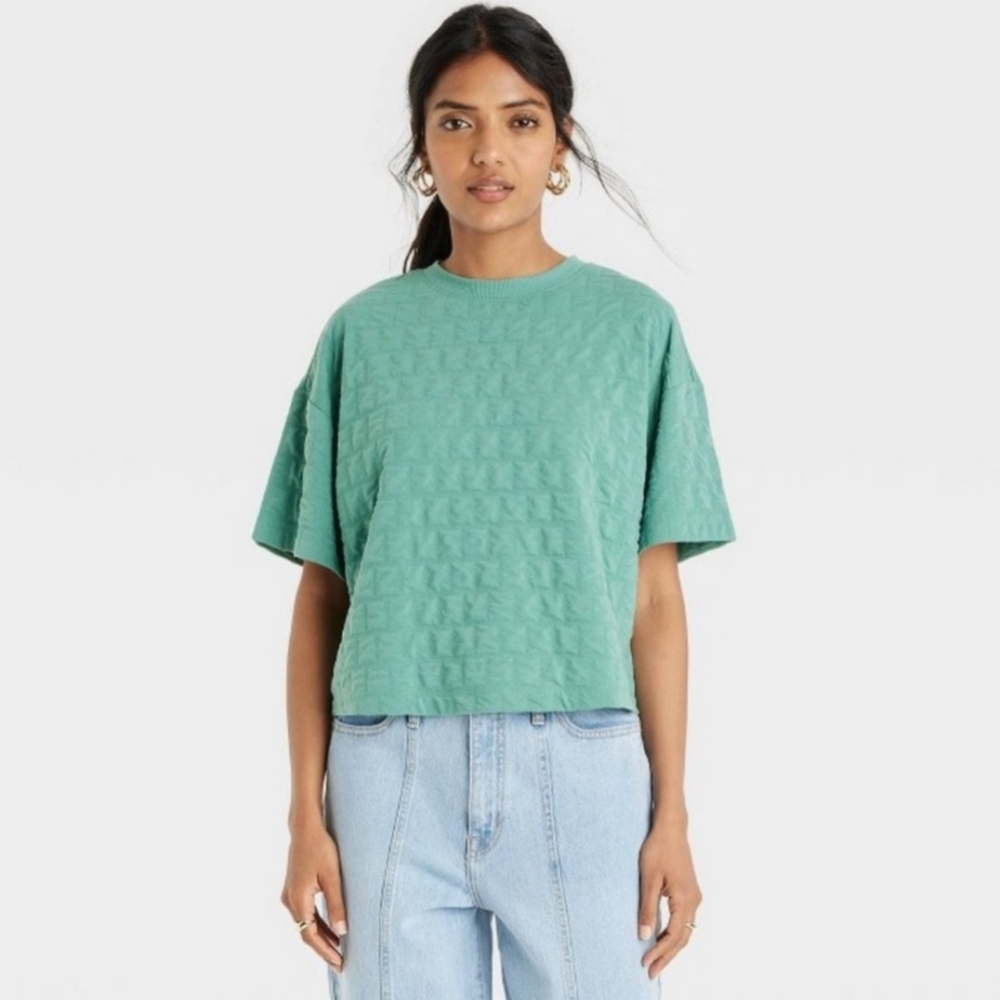 A New Day Boxy Quilted Tee Size L